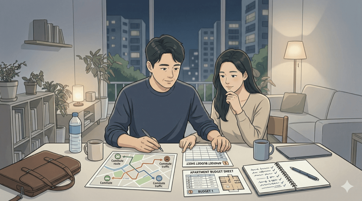 맞벌이 부부 갈아타기, 통근과 예산이 충돌할 때 어떻게 정할까?